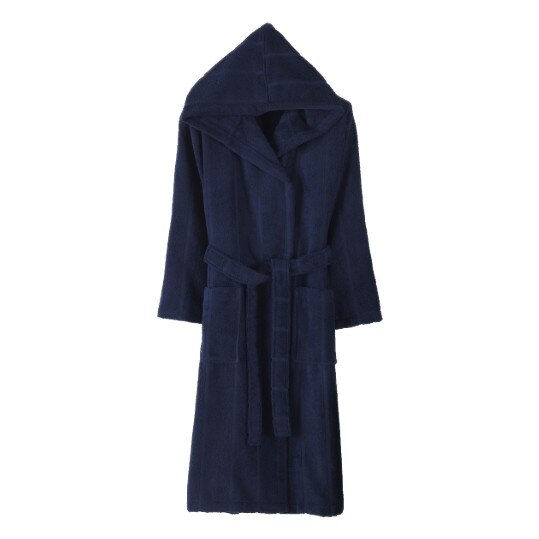 Halat de baie cu gluga, bumbac 100%,Bahar Home, marime S/M, Linea Albastru