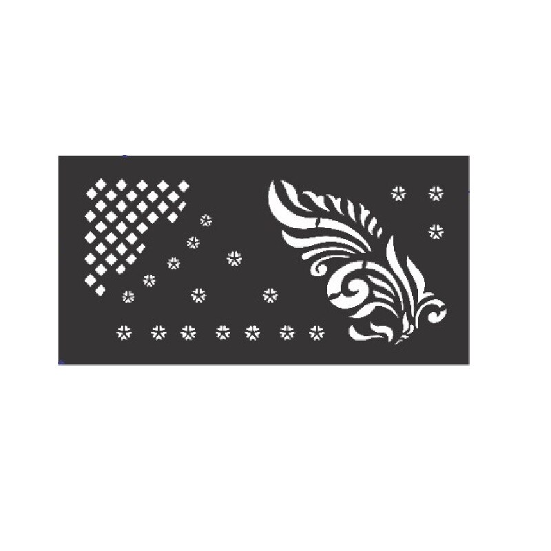 Panou De Gard Din Tabla Decupata ,Traforata CNC, Cu Laser, PG012 , 1680 X 840 Mm, Negru