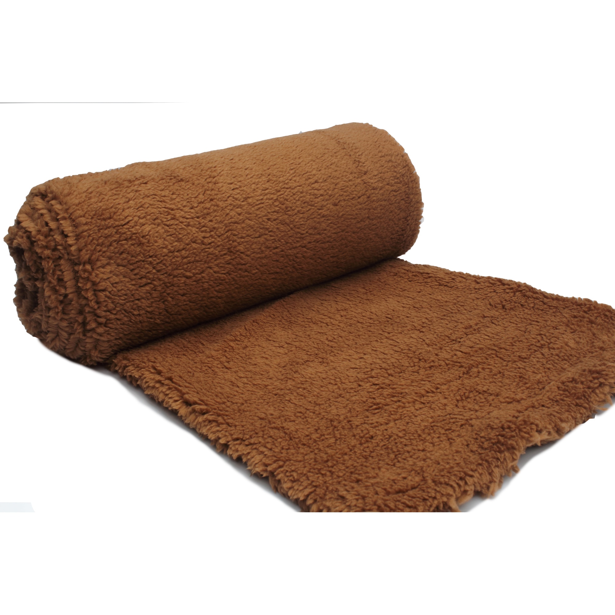 Tricotaje Polare Minky oaie, blana Sherpa, culoare Caramea, dimensiune 50 x 160 cm