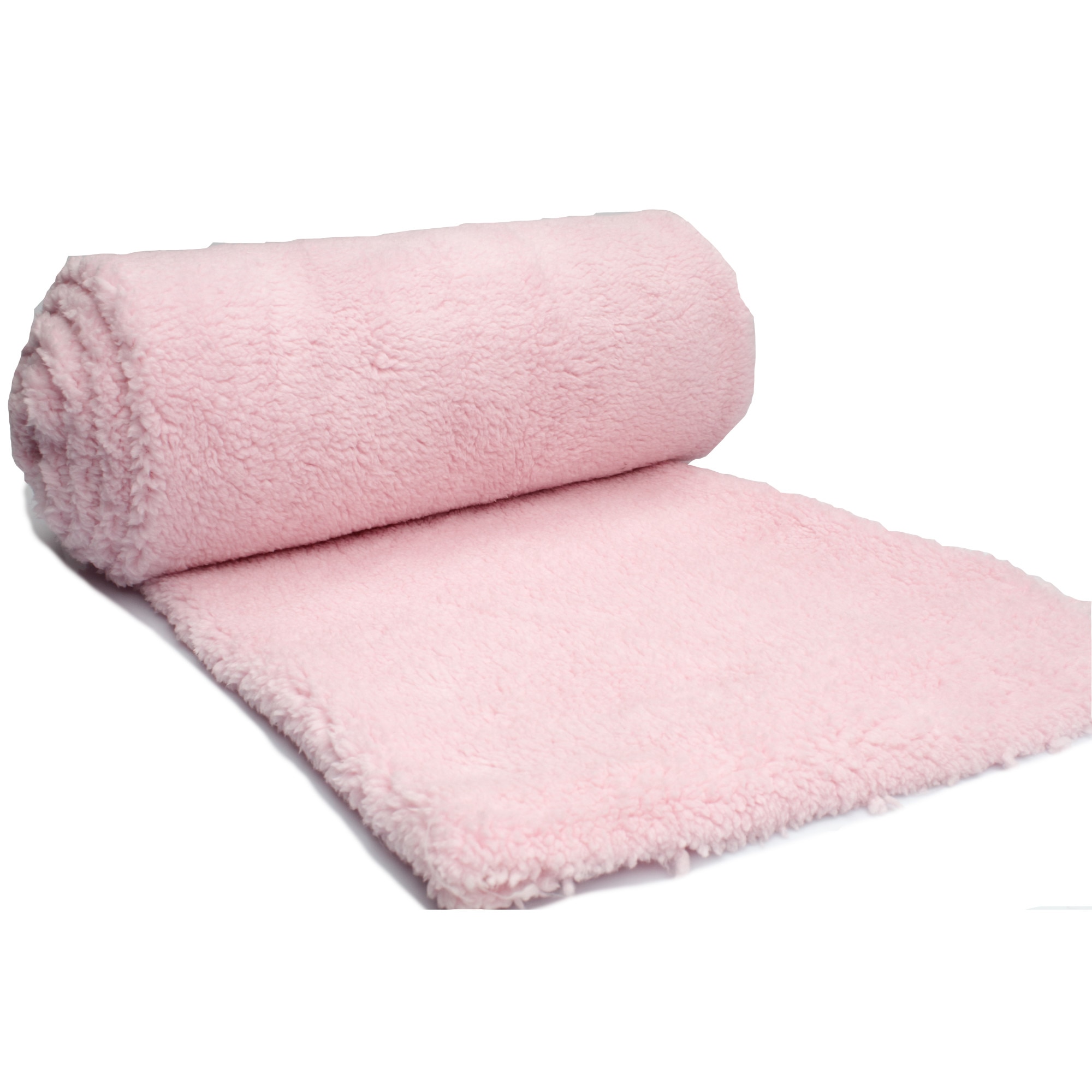 Tricotaje Polare Minky oaie, blana Sherpa, culoare Roz deschis, dimensiune 50 x 160 cm