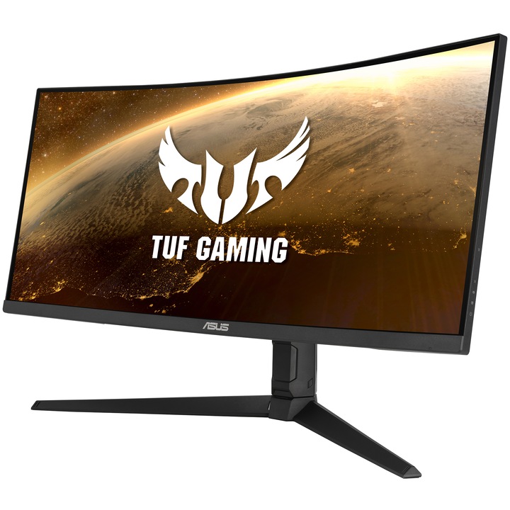 Monitor gaming curbat LED VA ASUS TUF 34", UltraWide QHD, DisplayPort, 165Hz, Adaptive-Sync, FreeSync Premium, Vesa, Negru