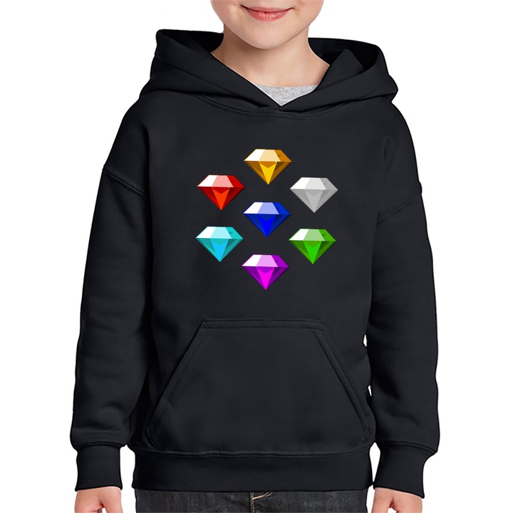 Hanorac copii Sonic the Hedgehog Aventuri Diamante, Negru