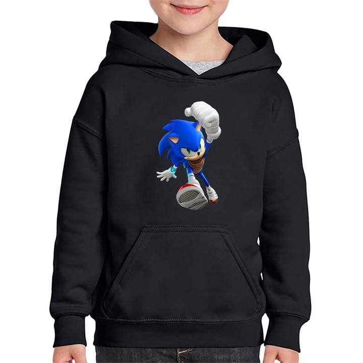 Hanorac copii Sonic the Hedgehog Gamer Play, Negru