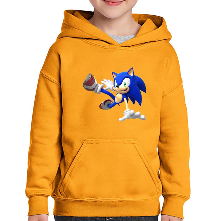 Hanorac copii Sonic Hedgehog Salt Energie Video Game, Portocaliu