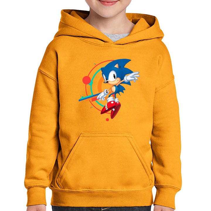 Hanorac copii Sonic Mania Free Riders Video Game, Portocaliu