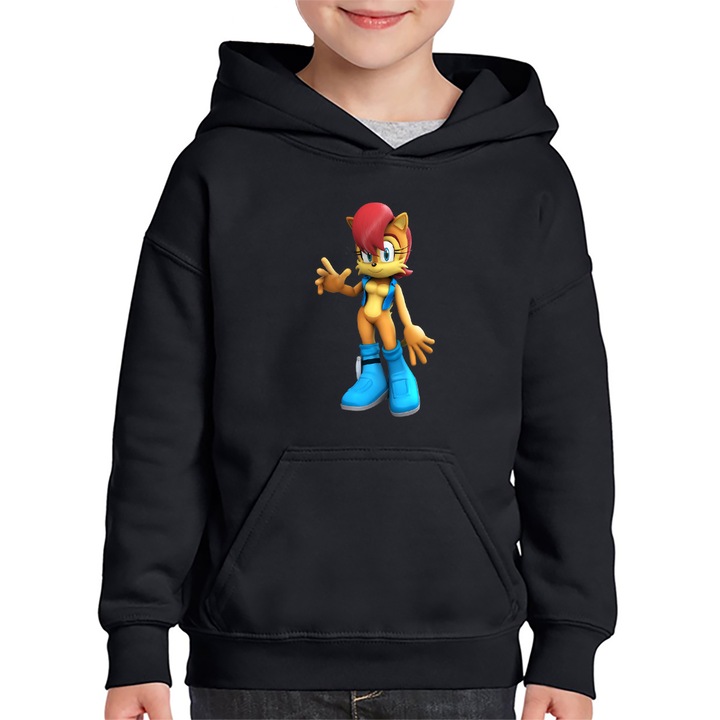 Hanorac copii Sonic Princess Sally Acorn Joc Video, Negru