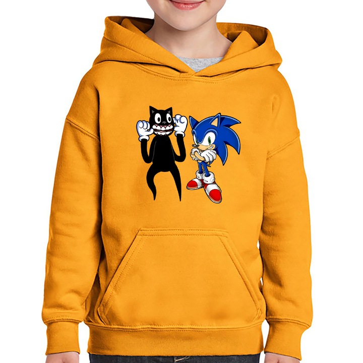 Hanorac copii Cartoon Cat Sonic the Hedgehog Epic Game, Portocaliu