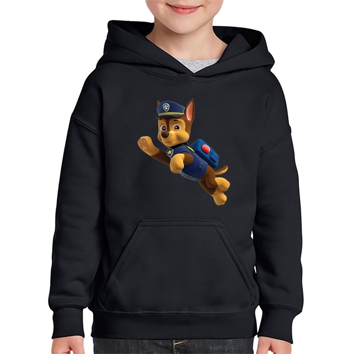Hanorac copii Paw Patrol Chase Dog Politist Dinamo, Negru