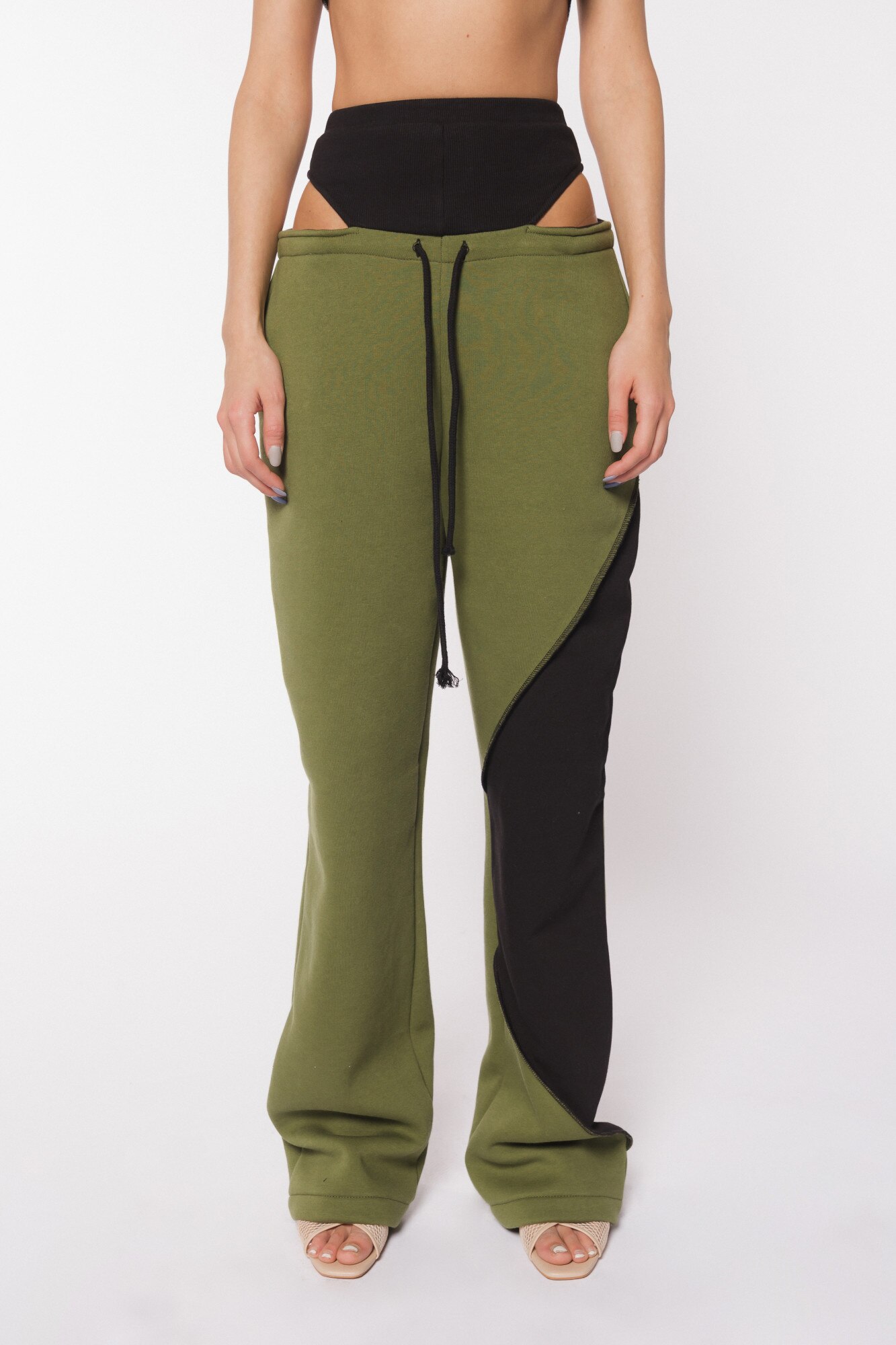 Pantaloni Cactus the Brand, Kaki, Kaki/Negru