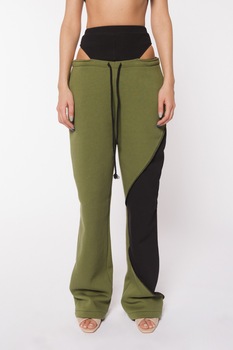 Pantaloni Cactus the Brand, Kaki, Kaki/Negru Pantaloni Cactus the Brand, Kaki, Kaki/Negru