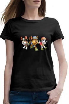 Tricou femei Paw Patrol Cateii Salvatori Desene Animate, Negru Tricou femei Paw Patrol Cateii Salvatori Desene Animate, Negru