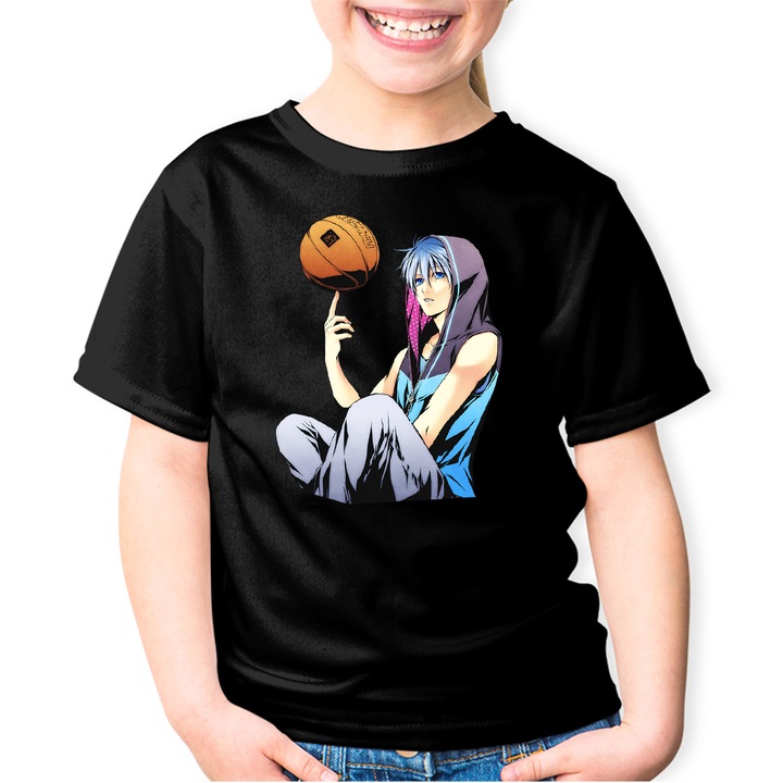 Tricou copii Kuroko no Basket Satsuki Momoi Anime Girl, negru, marime 116-122 CM, varsta 3-4 ani