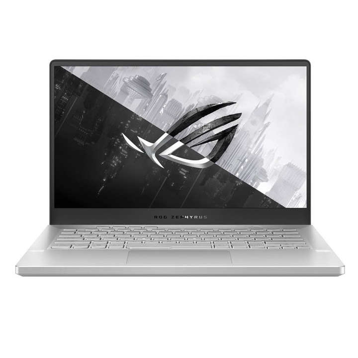 ASUS ROG Zephyrus GA401QC-HZ021T 14 FullHD laptop, AMD Ryzen R7-5800HS, 16GB, 512GB SSD, GeForce RTX 3050 4GB, Windows 10, Magyar billentyűzet, Fehér