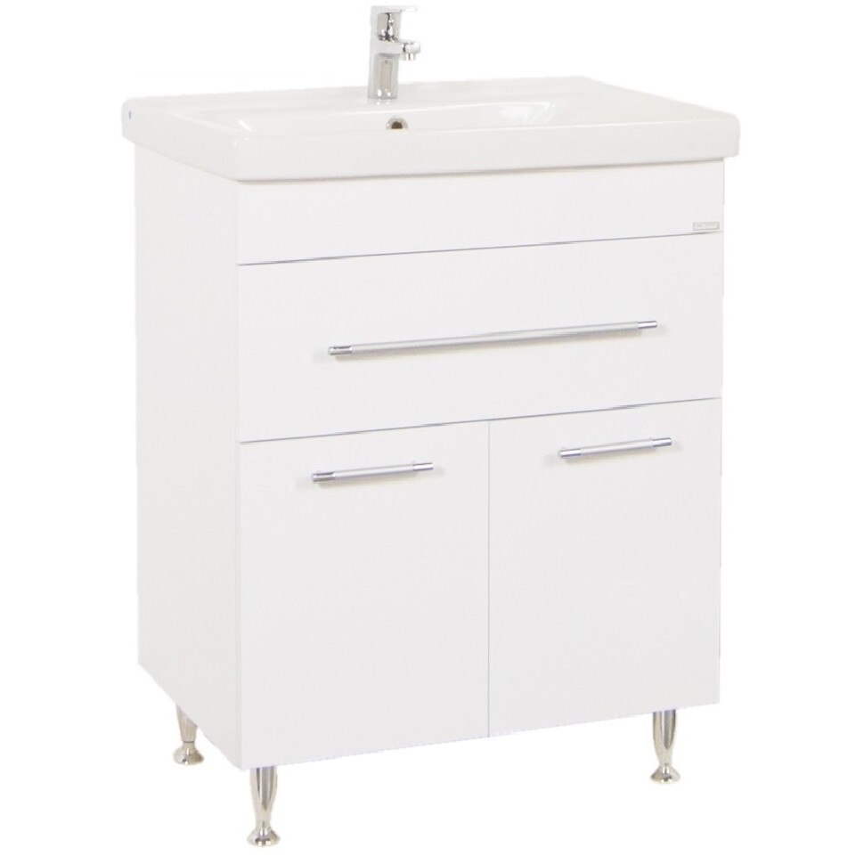 Baza si lavoar Badenmob seria 765 , 70.5x46cm , Alb lucios