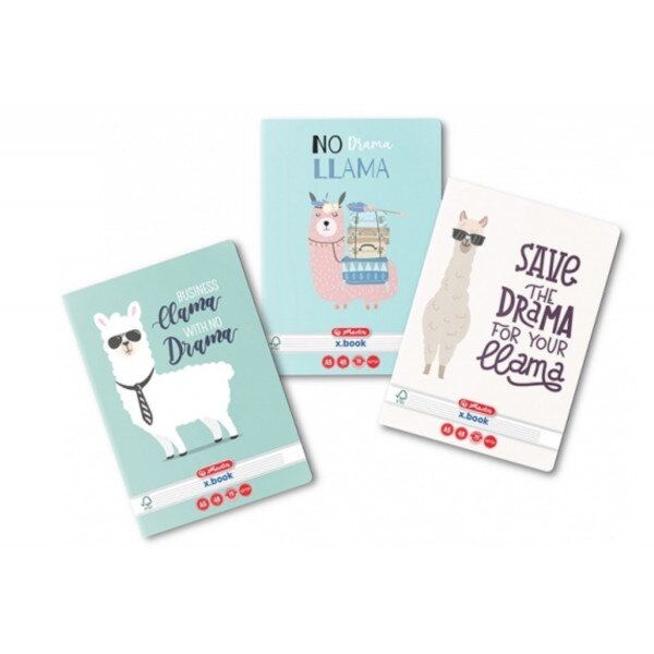 Set 10 Caiete Herlitz dictando motiv Llama A5, 48 File