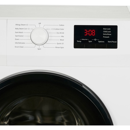 Masina de spalat Heinner Slim HWM-H6010SE+++, 6 kg, 1000 rpm, Clasa E, Steam, Display LED, Alb
