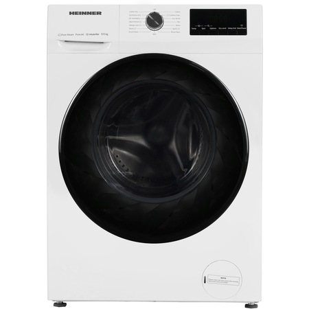 Masina de spalat cu uscator Heinner HWDM-H9614B, 9 kg spalare, 6 kg uscare, 1400 rpm, Clasa B, Motor Inverter, Pure Steam, Display LED, Alb