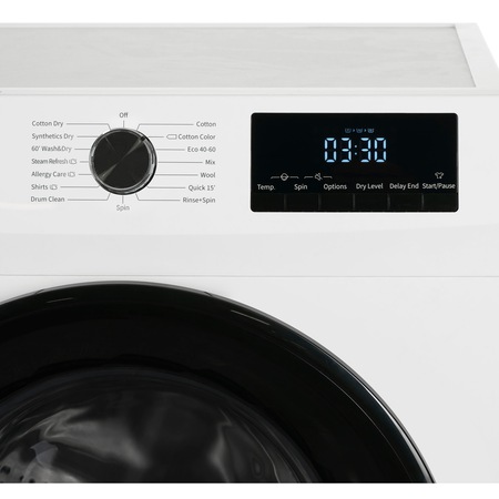 Masina de spalat cu uscator Heinner HWDM-H9614B, 9 kg spalare, 6 kg uscare, 1400 rpm, Clasa B, Motor Inverter, Pure Steam, Display LED, Alb