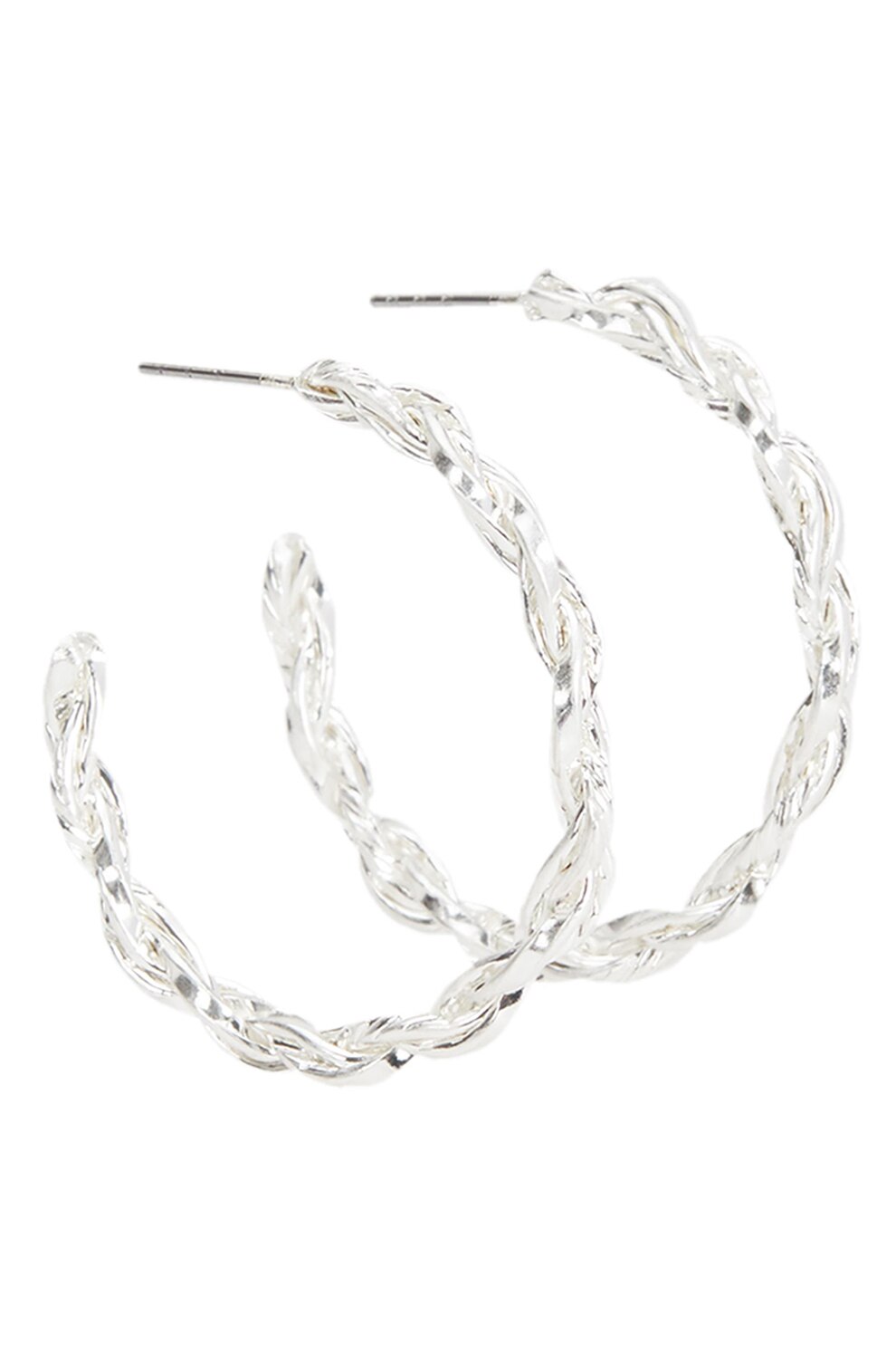 PARFOIS, Cercei semicerc cu aspect innodat, Argintiu