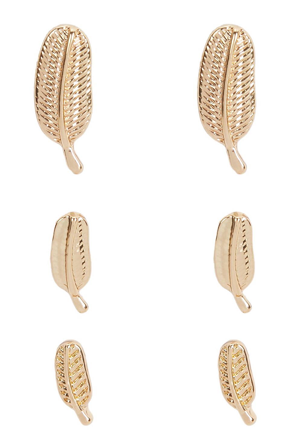 PARFOIS, Set de cercei cu tija - 6 piese, Auriu