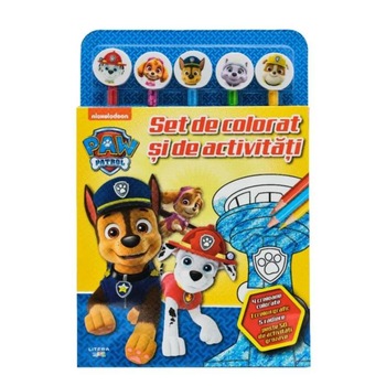 Patrula catelusilor. Set de colorat si de activitati (5 creioane si 5 radiere) Patrula catelusilor. Set de colorat si de activitati (5 creioane si 5 radiere)