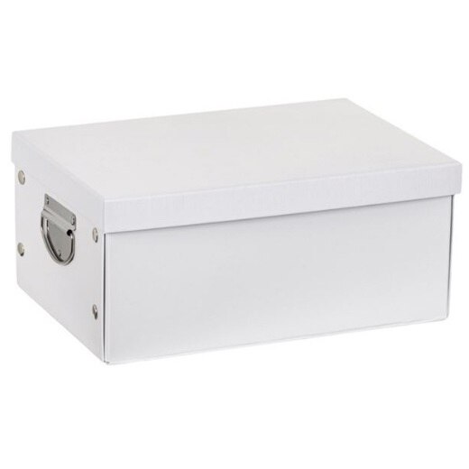 Cutie de depozitare cu capac, pliabila din carton White, Alb, 32x22x14 cm