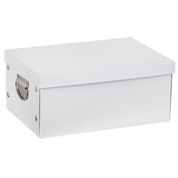 Cutie de depozitare cu capac, pliabila din carton White, Alb, 32x22x14 cm Cutie de depozitare cu capac, pliabila din carton White, Alb, 32x22x14 cm