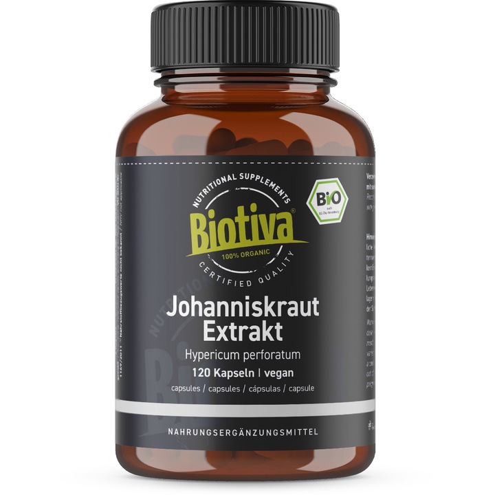 Supliment alimentar cu extract de sunatoare organic Biotiva, 120 capsule