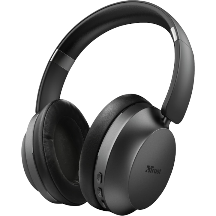 Trust Eaze fülre helyezhető fejhallgató, bluetooth, LED jelzőfény, fekete