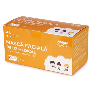 Set 50 bucati Masti faciale, medicale, de unica folosinta, nesterile, pentru copii, Tip II , model PARTY Set 50 bucati Masti faciale, medicale, de unica folosinta, nesterile, pentru copii, Tip II , model PARTY