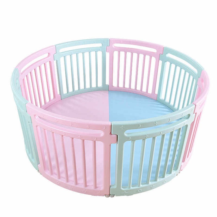 Gardulet loc de joaca cu salteluta inclusa Nichiduta Round Play Yard Pink