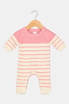 GAP, Salopeta tricotata cu buzunare frontale, Roz/Crem, 50 CM Standard, Roz/Crem GAP, Salopeta tricotata cu buzunare frontale, Roz/Crem, 50 CM Standard, Roz/Crem