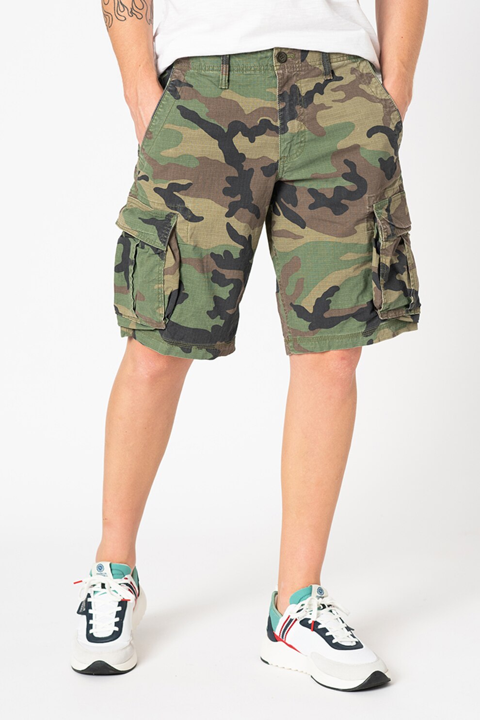 GAP, Bermude cargo cu imprimeu camuflaj, Verde militar