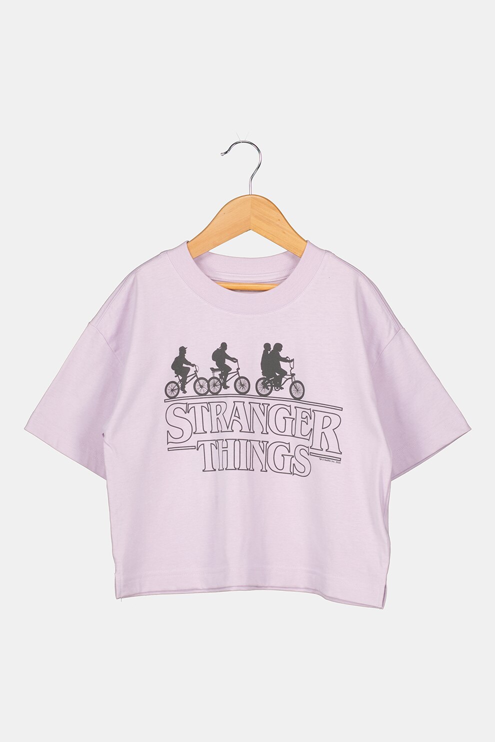 GAP, Tricou cu umeri cazuti si imprimeu grafic, Lila/Negru