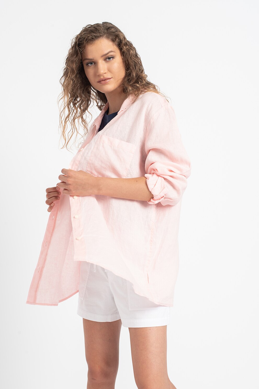 GAP, Camasa relaxed fit cu buzunar pe piept, Roz