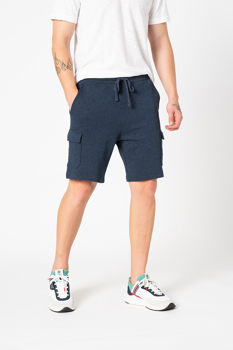 GAP, Pantaloni scurti cargo cu snur in talie, Bleumarin