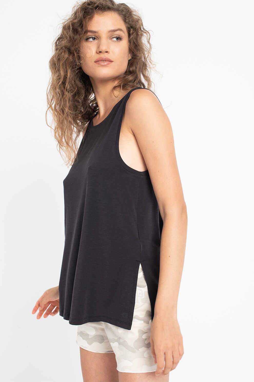 GAP, Top cu slituri laterale Breathe, Negru stins