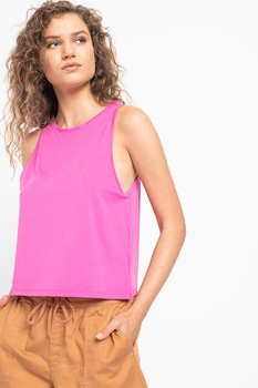 GAP, Top slim fit cu decolteu la baza gatului, Fucsia GAP, Top slim fit cu decolteu la baza gatului, Fucsia