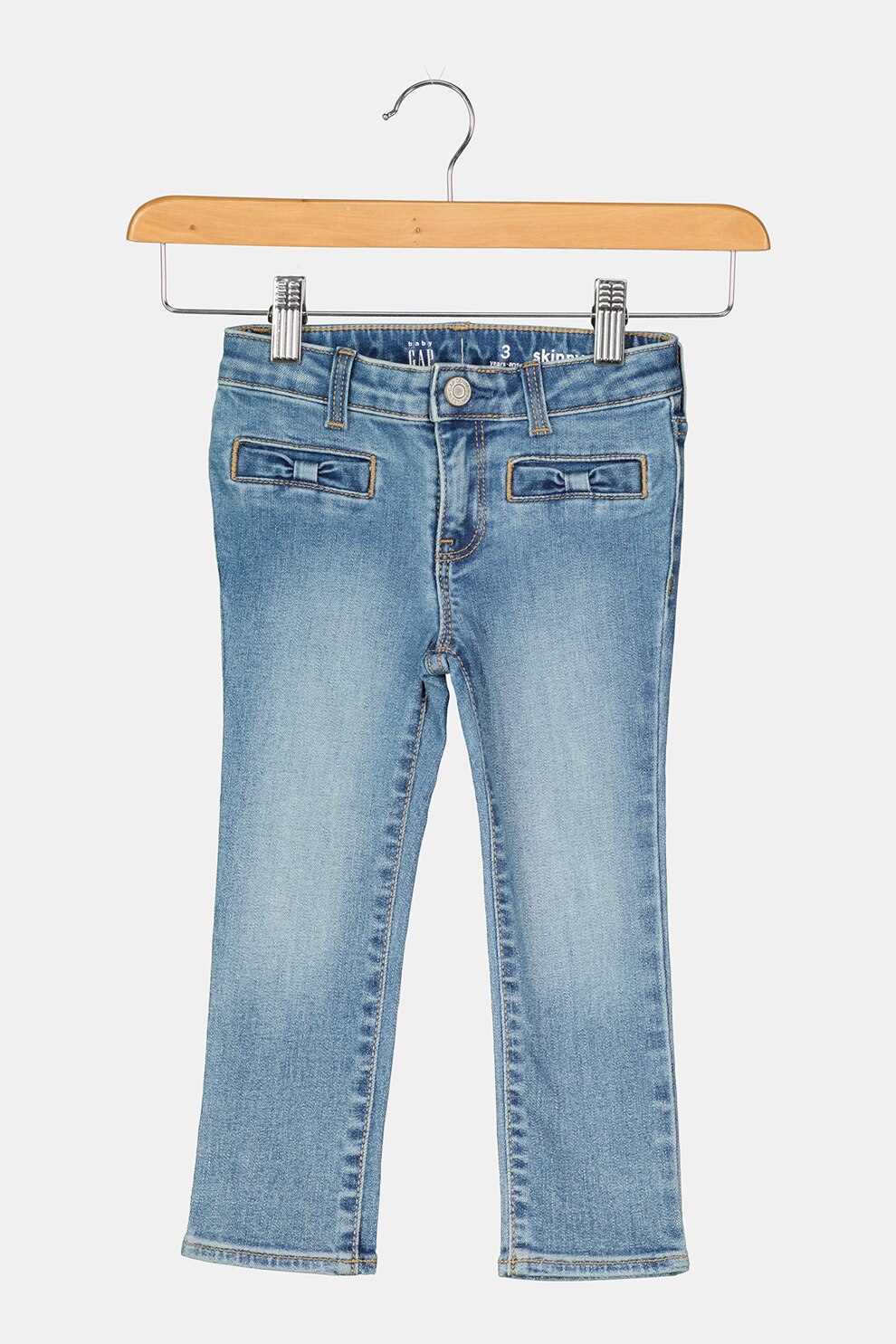GAP, Blugi skinny cu buzunare frontale cu refilet, Albastru