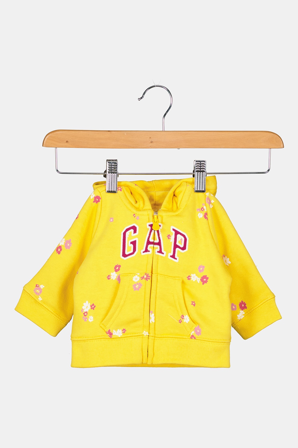 GAP, Hanorac cu fermoar si imprimeu, Galben/alb/violet