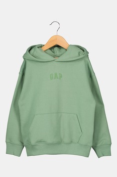 GAP, Hanorac din amestec de bumbac organic cu detaliu logo, Verde feriga GAP, Hanorac din amestec de bumbac organic cu detaliu logo, Verde feriga