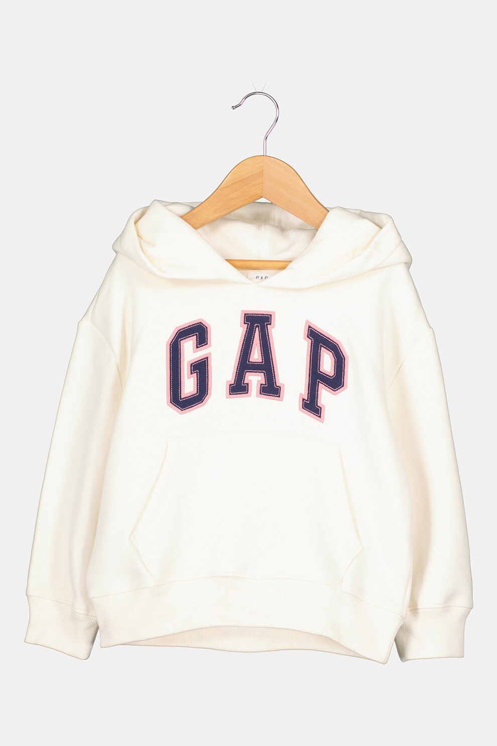 GAP, Hanorac cu aplicatie logo pe piept, Alb/Bleumarin/Roz