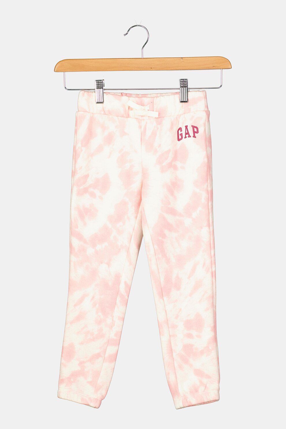 GAP, Pantaloni sport cu talie elastica, Alb/Roz