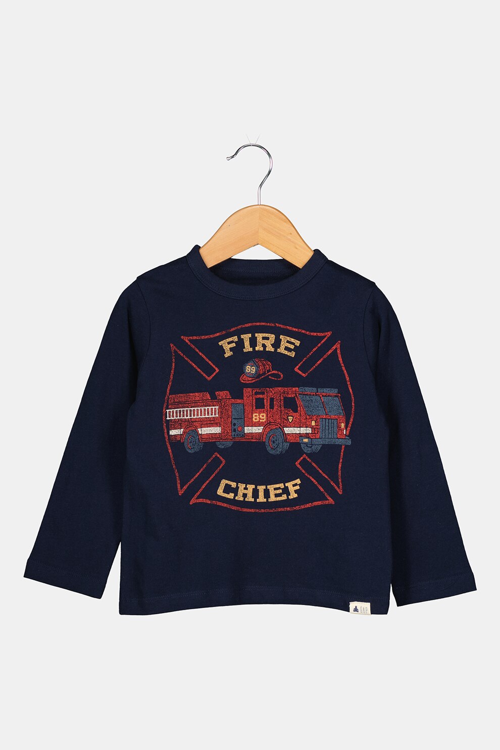 GAP, Bluza din bumbac organic cu imprimeu, Bleumarin/Rosu/Galben