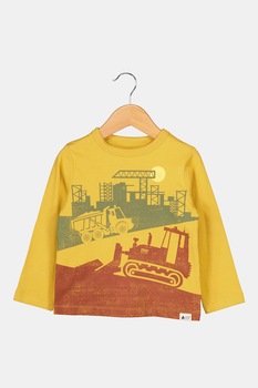 GAP, Bluza din bumbac organic cu imprimeu, Galben mustar/verde militar/rosu inchis GAP, Bluza din bumbac organic cu imprimeu, Galben mustar/verde militar/rosu inchis