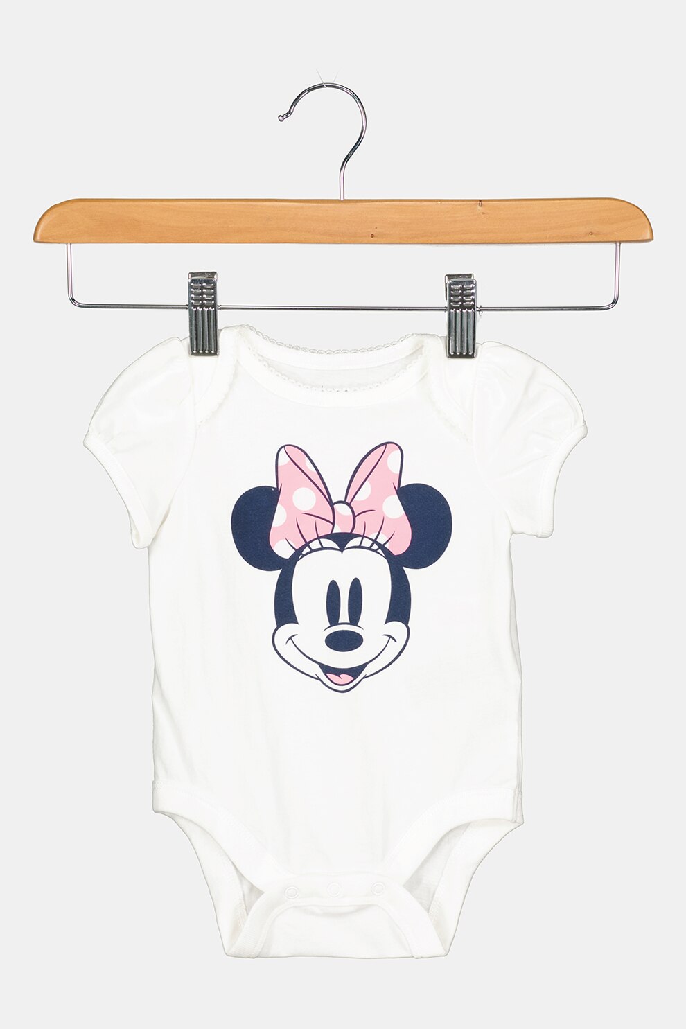 GAP, Body din bumbac cu Minnie Mouse, Alb/bleumarin/roz aprins