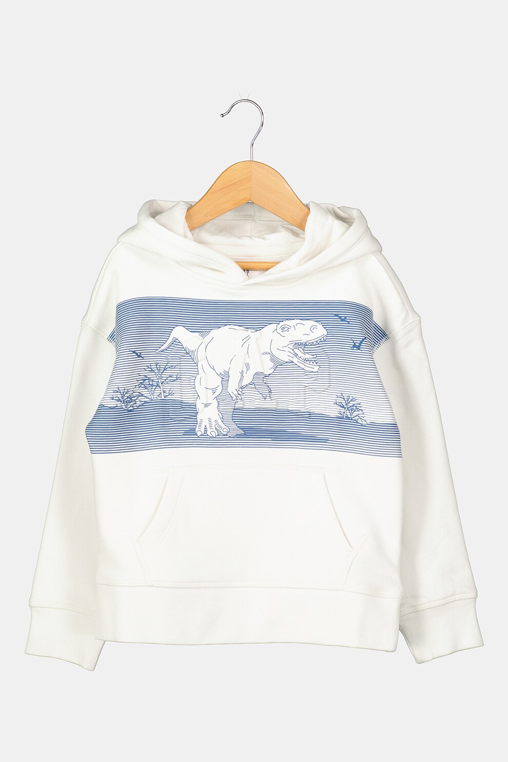 GAP, Hanorac cu imprimeu grafic si buzunar kangaroo, Alb/Bleumarin