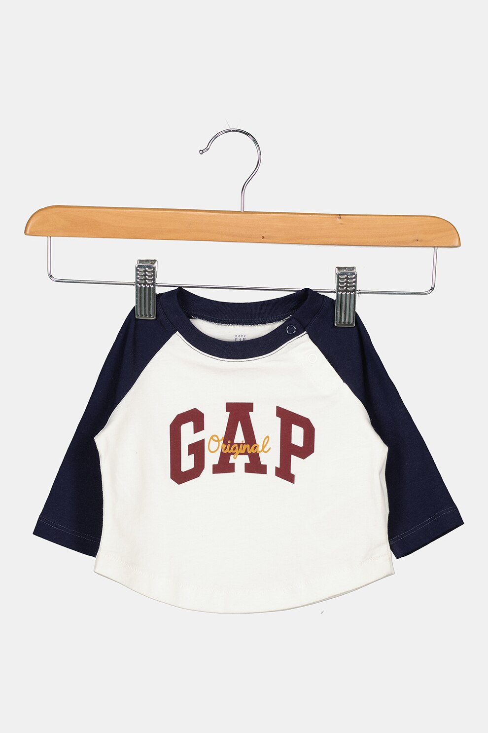GAP, Bluza din jerseu cu imprimeu logo contrastant, Alb/Bleumarin/Rosu Bordeaux