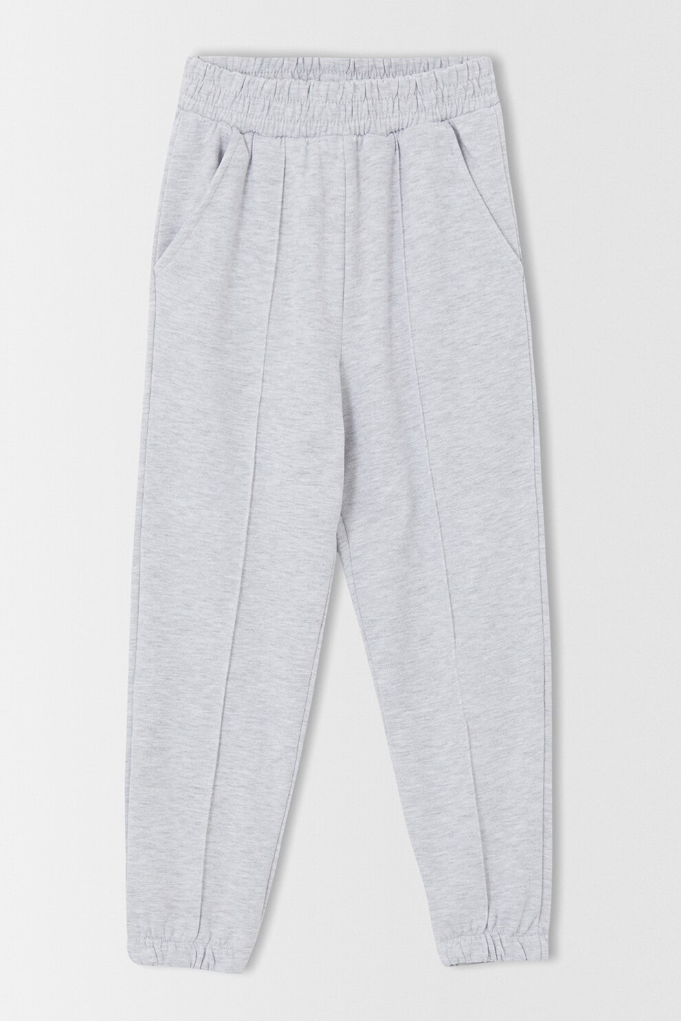 DeFacto, Pantaloni sport cu terminatii elastice, Gri deschis