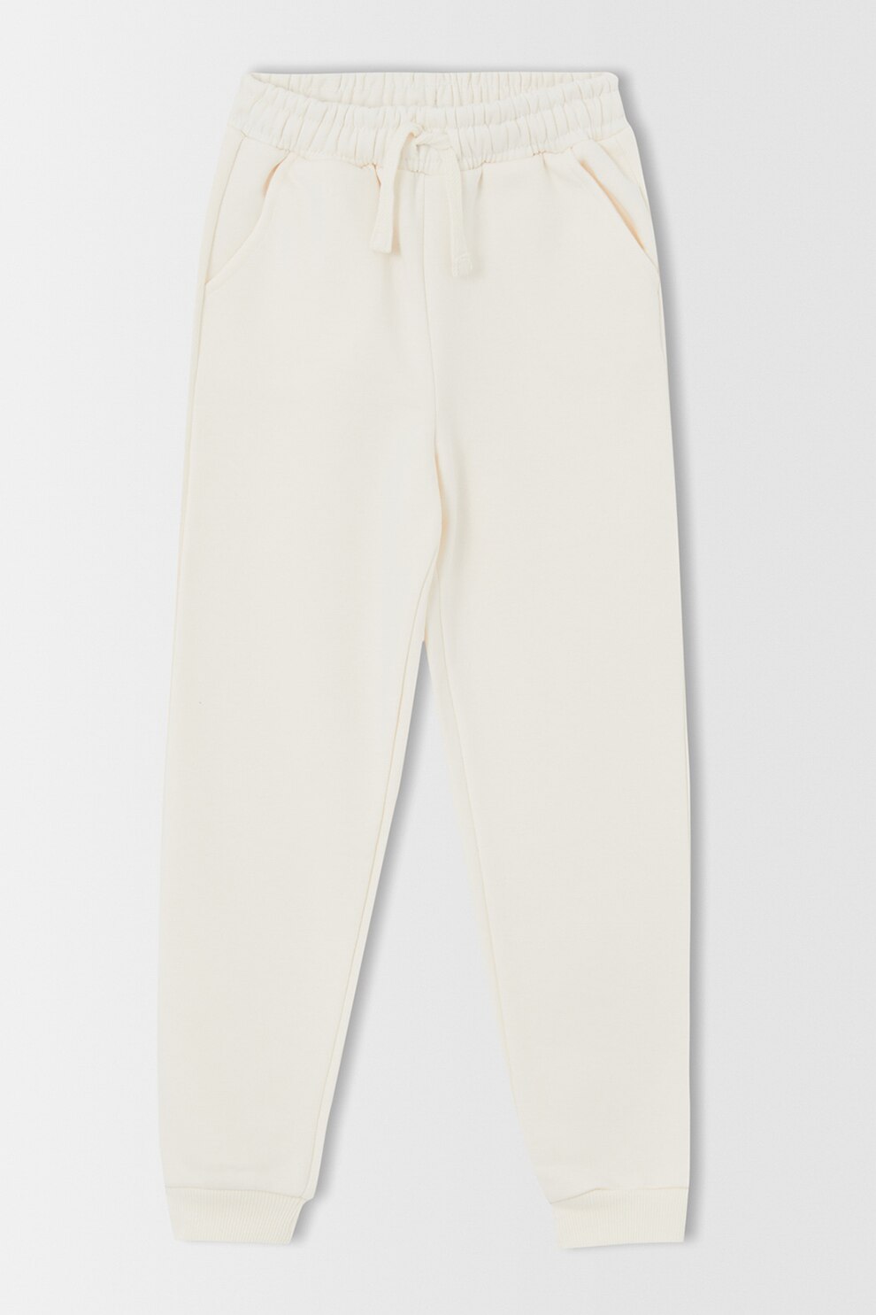 DeFacto, Pantaloni sport cu snur in talie, Alb